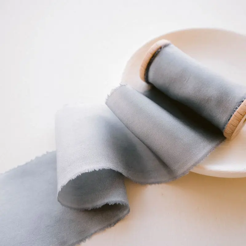 Dusty Blue zijden lint van La Lettre